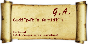Gyöpös Adrián névjegykártya